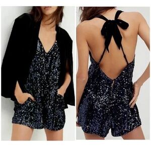 Free People Sparkle And Shine Sequin Romper